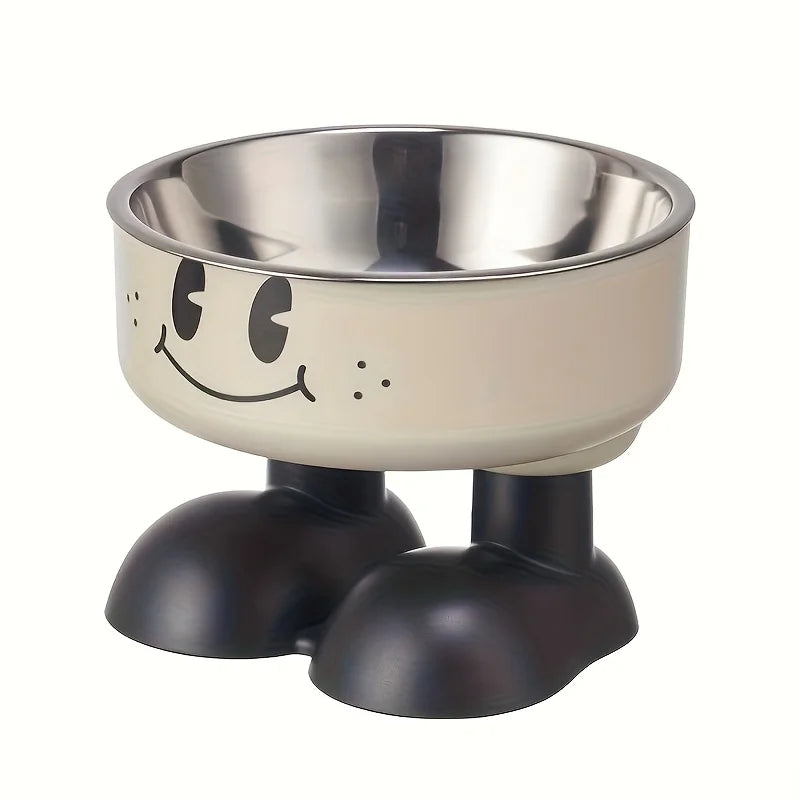 Comedouro Elevado de Inox Divertido para Cães e Gatos