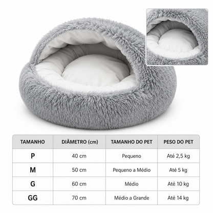 Cama Casinha de Pelúcia para Cães e Gatos