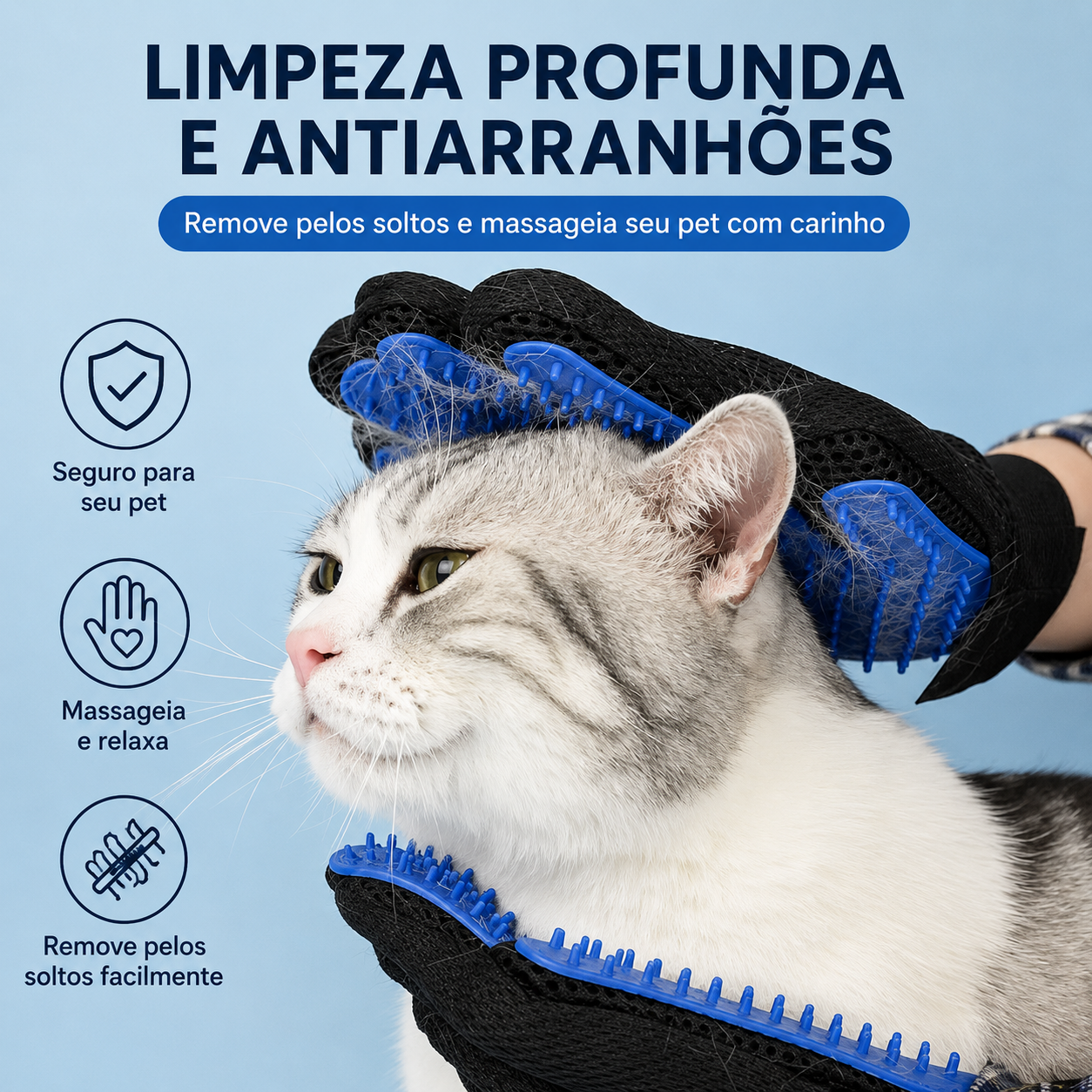 Luva de Silicone para Higiene e Escovação