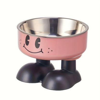Comedouro Elevado de Inox Divertido para Cães e Gatos