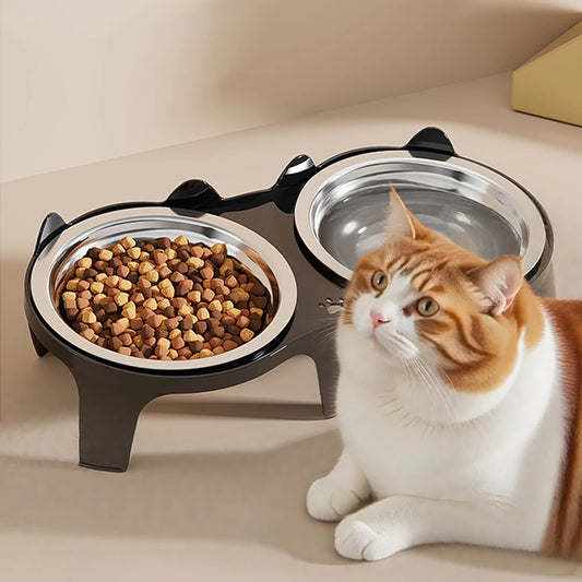 Comedouro de Aço Inoxidável para Cães e Gatos