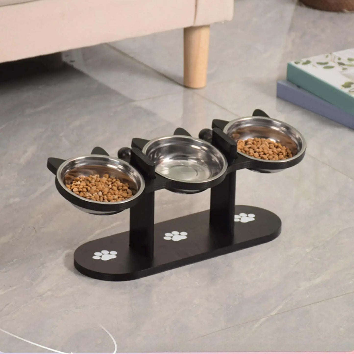 Comedouro Elevado de Inox para Cães e Gatos