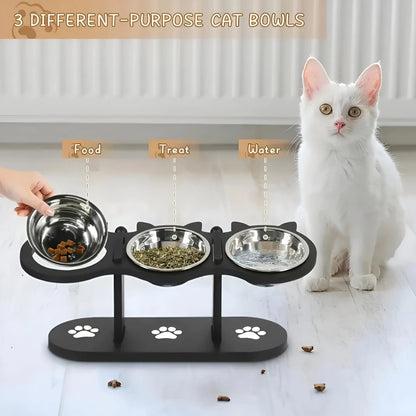 Comedouro Elevado de Inox para Cães e Gatos