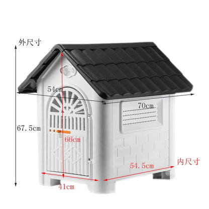 Casinha Plástica Impermeável para Cães- Teto Removível