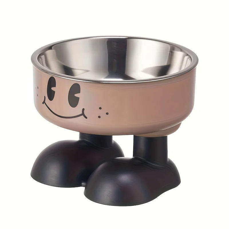 Comedouro Elevado de Inox Divertido para Cães e Gatos