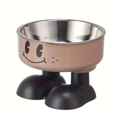 Comedouro Elevado de Inox Divertido para Cães e Gatos