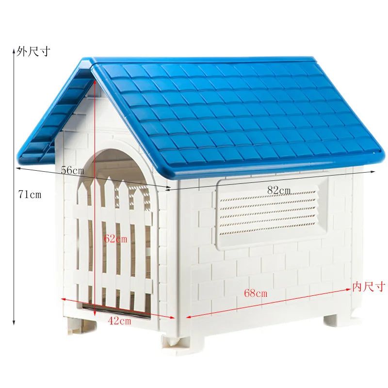 Casinha Plástica Impermeável para Cães- Teto Removível