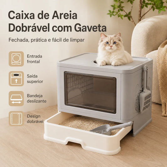 Caixa de Areia Dobrável com Gaveta