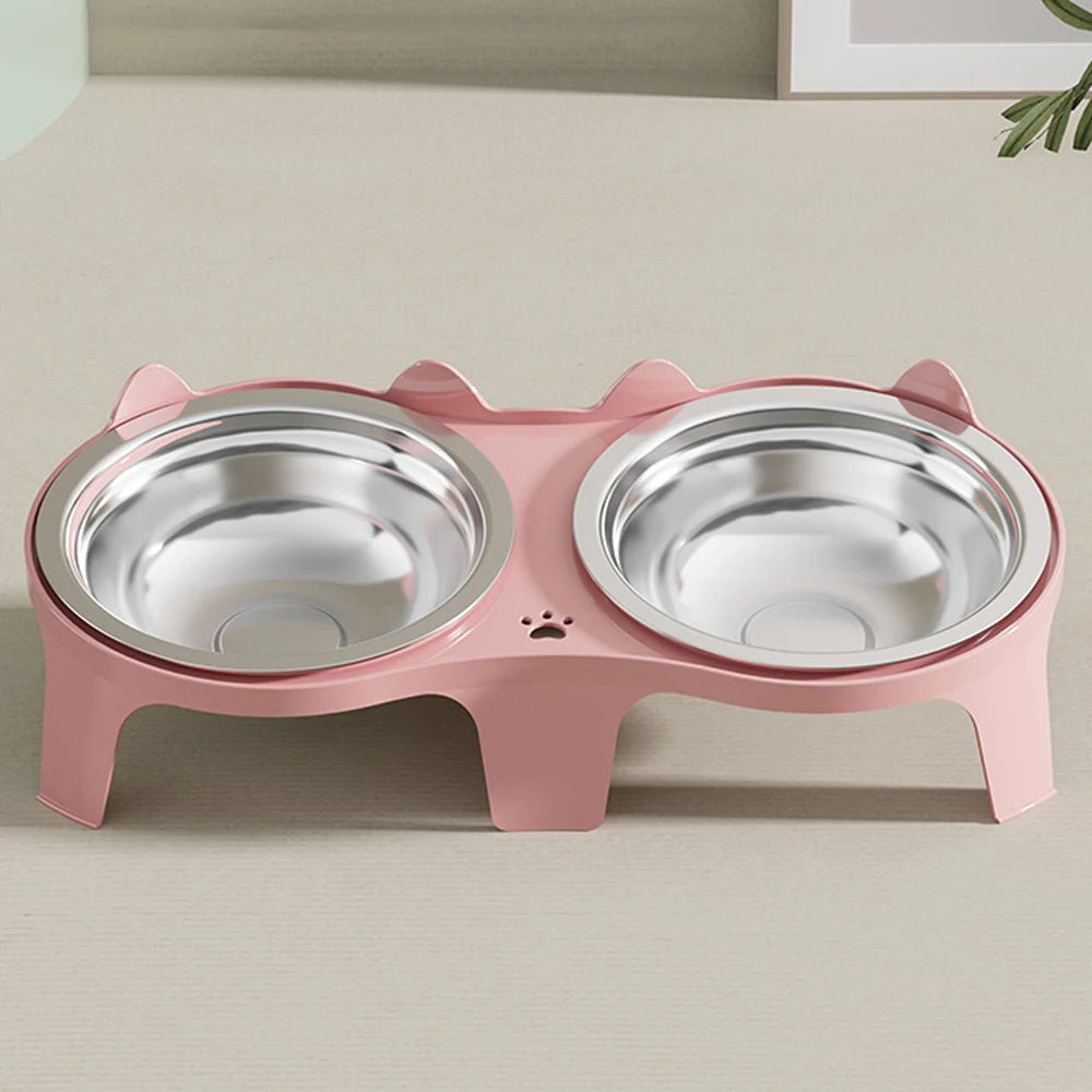 Comedouro de Aço Inoxidável para Cães e Gatos