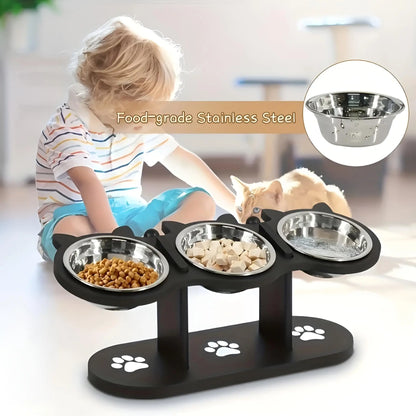 Comedouro Elevado de Inox para Cães e Gatos