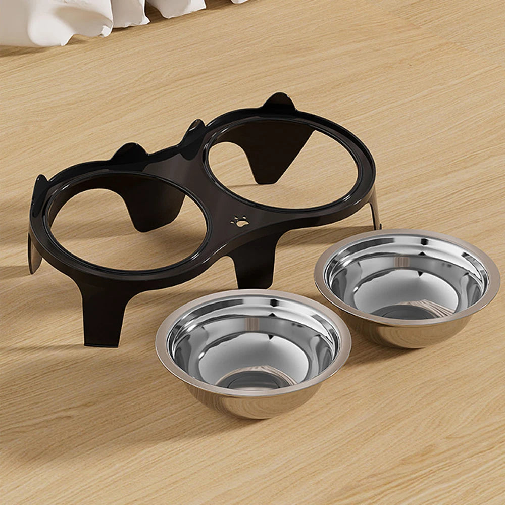 Comedouro de Aço Inoxidável para Cães e Gatos