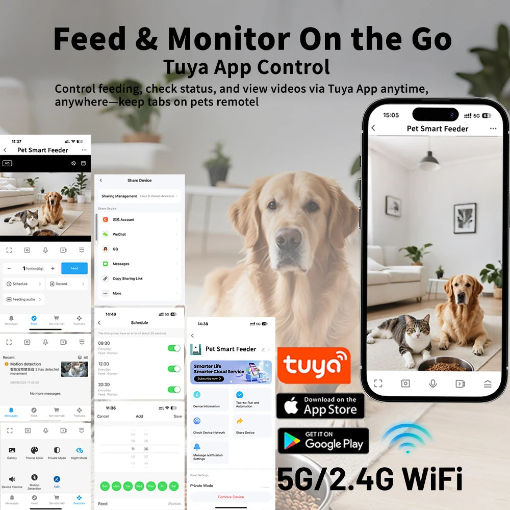 Comedouro Automático Inteligente com Câmera para Cães e Gatos