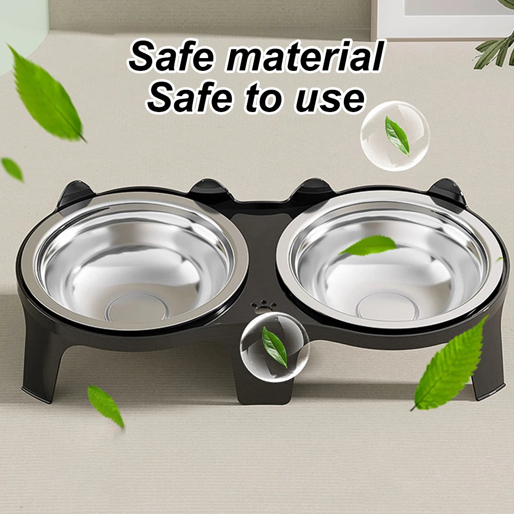 Comedouro de Aço Inoxidável para Cães e Gatos