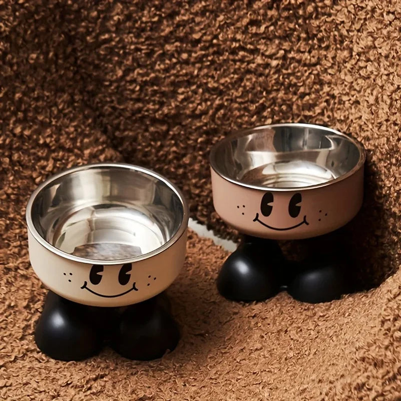 Comedouro Elevado de Inox Divertido para Cães e Gatos