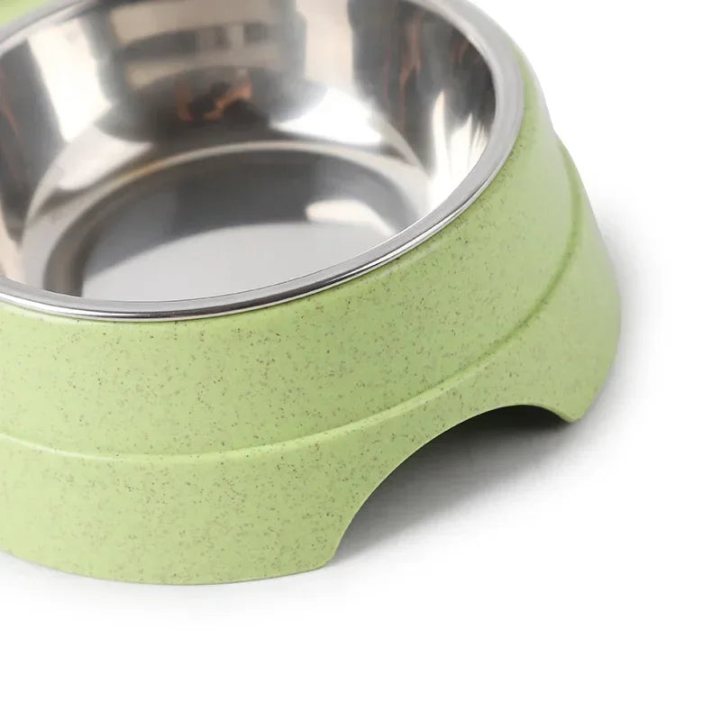 Comedouro Duplo de Aço Inoxidável para Cães e Gatos