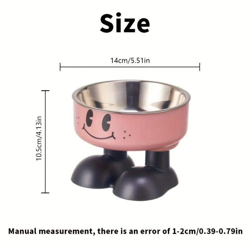 Comedouro Elevado de Inox Divertido para Cães e Gatos