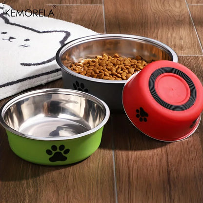 Comedouro de Inox Antiderrapante para Cães e Gatos