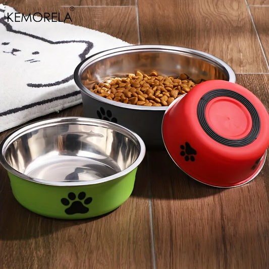 Comedouro de Inox Antiderrapante para Cães e Gatos