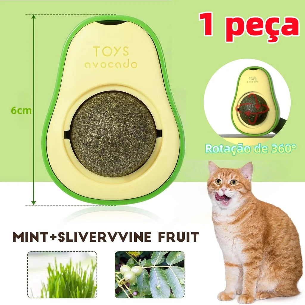 Abacate com Bola de Catnip para Gatos e cães