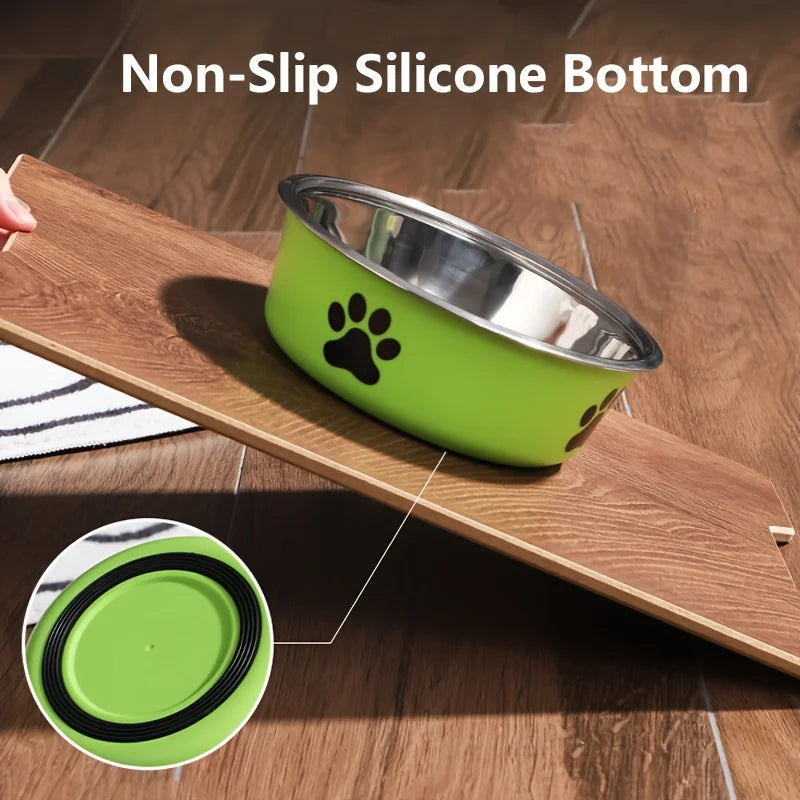 Comedouro de Inox Antiderrapante para Cães e Gatos