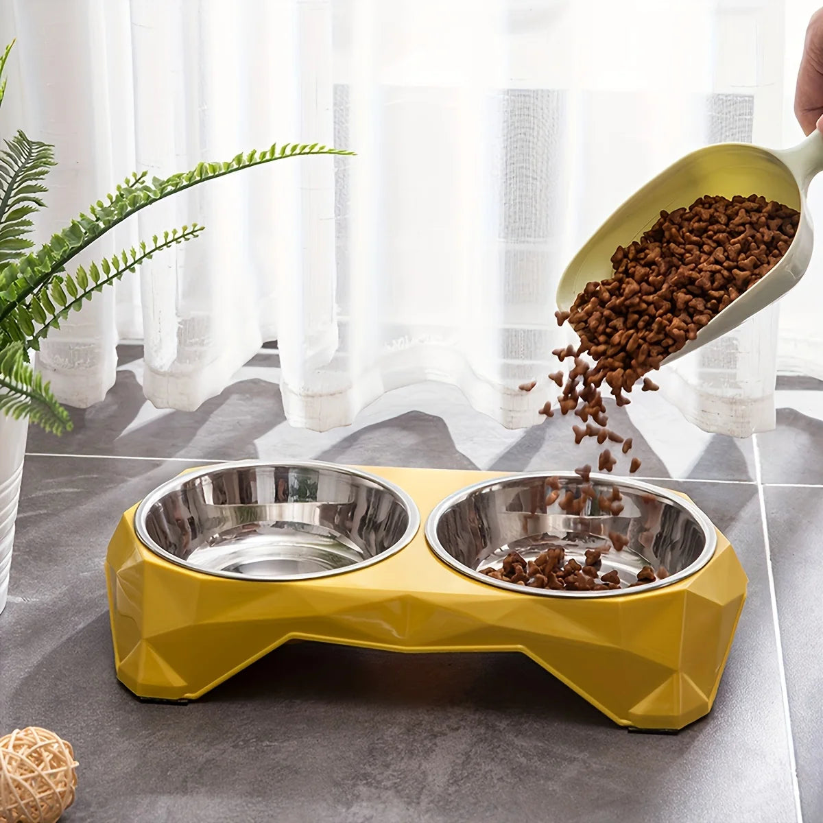 Comedouro Duplo de Inox para Pets