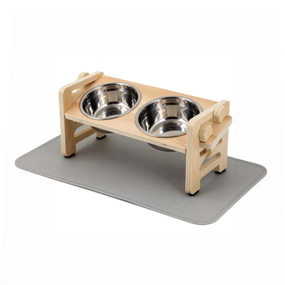 Comedouro Elevado com Tigelas de Inox