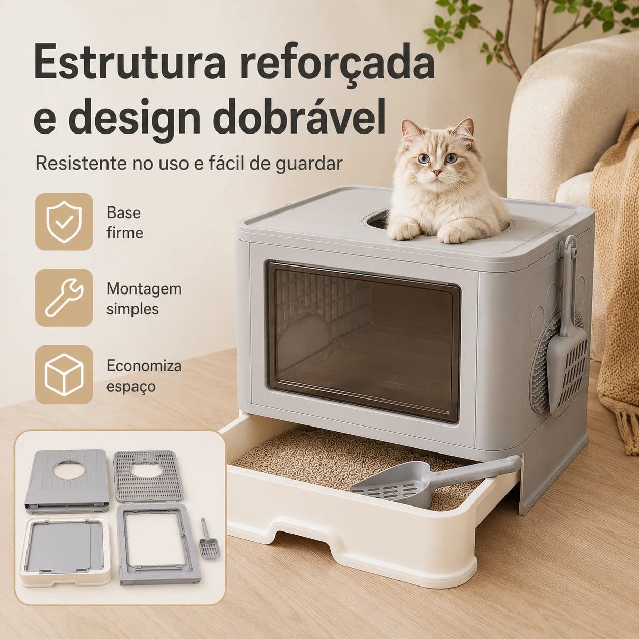 Caixa de Areia Dobrável com Gaveta