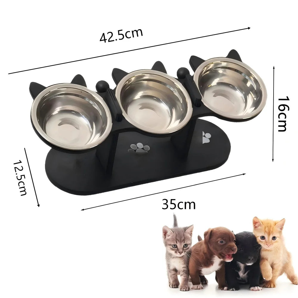 Comedouro Elevado de Inox para Cães e Gatos
