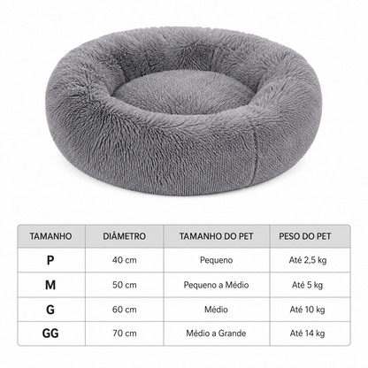 Cama Redonda de Pelúcia para Cães e Gatos